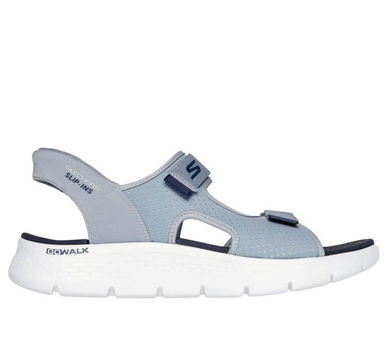 Grey Skechers Slip-ins: Go Walk Flex Sd - Easy Entry Men\'s Sandals | BSAJ-29460