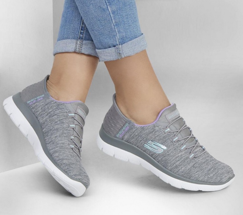 Grey Skechers Slip-ins: Summits - Dazzling Haze Women's Sneakers | BPXA-95240