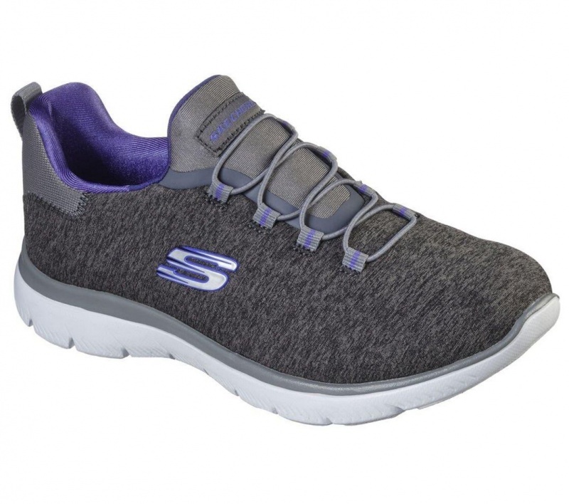 Grey Skechers Summits - Quick Getaway Women's Sneakers | AYBR-15964