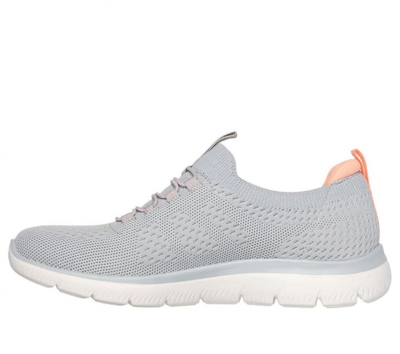 Grey Skechers Summits - Top Player Women's Sneakers | IPSR-80217