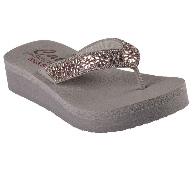 Grey Skechers Vinyasa - Wild Daisies Women's Sandals | IPQC-42160