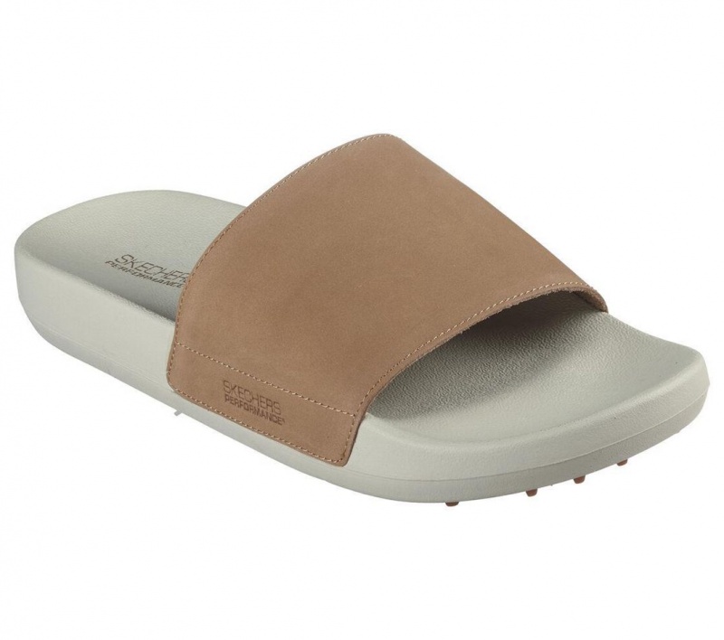 Khaki Skechers 19th Hole - Bunker Shot Men's Sandals | XNLW-03291