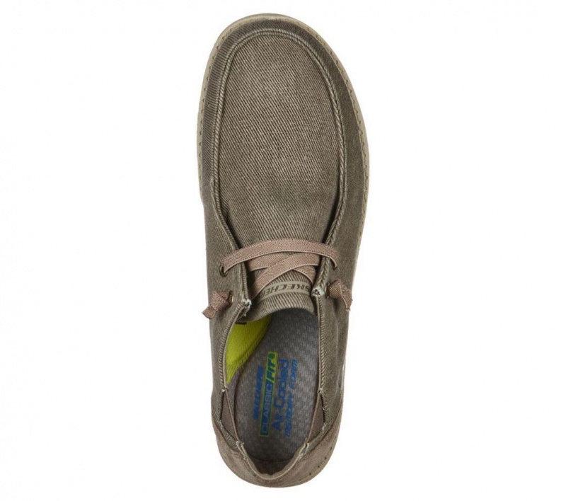 Khaki Skechers Melson - Raymon Men's Boat Shoes | RXAB-50724