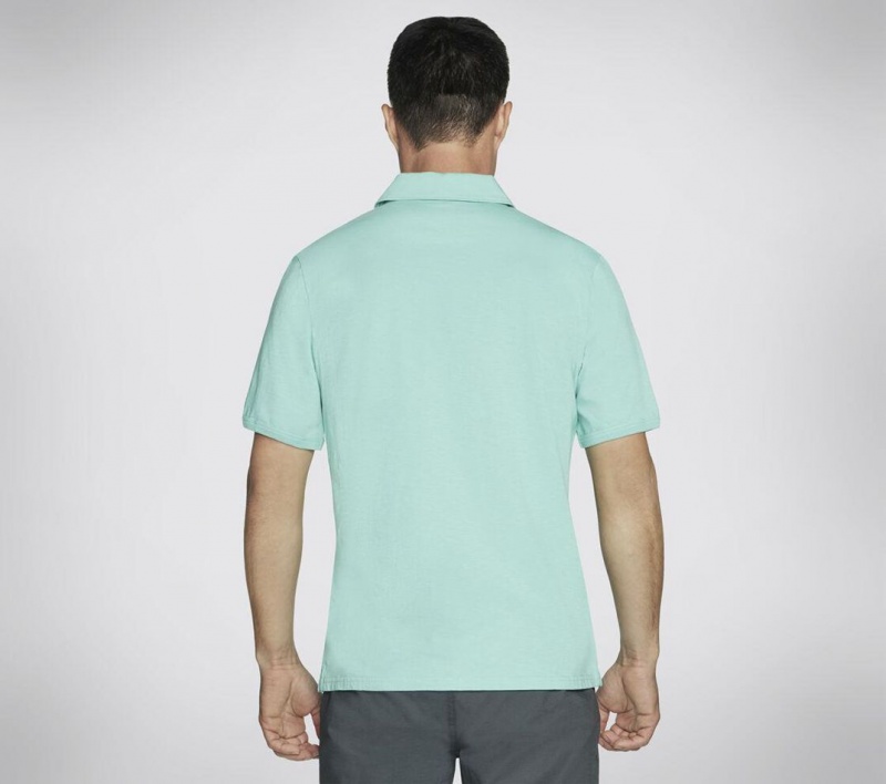 Mint Skechers Skech-breeze Slub Men's Polo Shirt | JKUD-93785