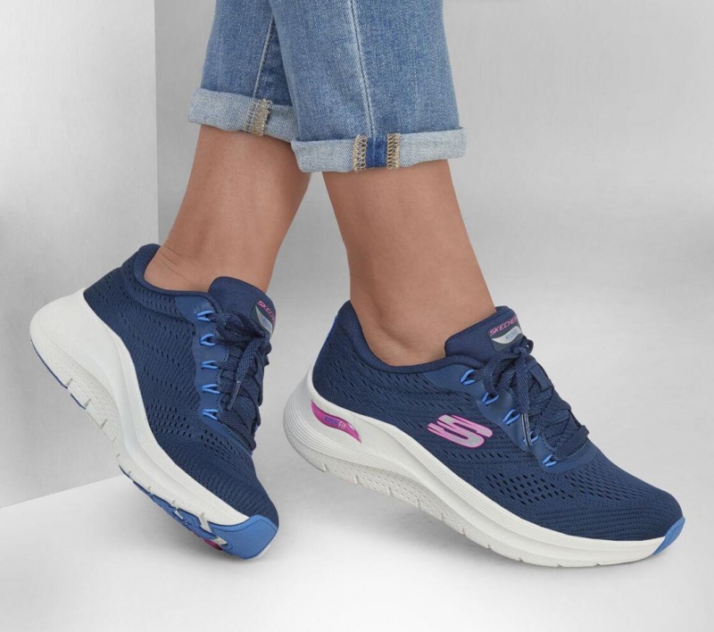 Navy Skechers Arch Fit 2.0 - Big League Women's Sneakers | ISXP-35621