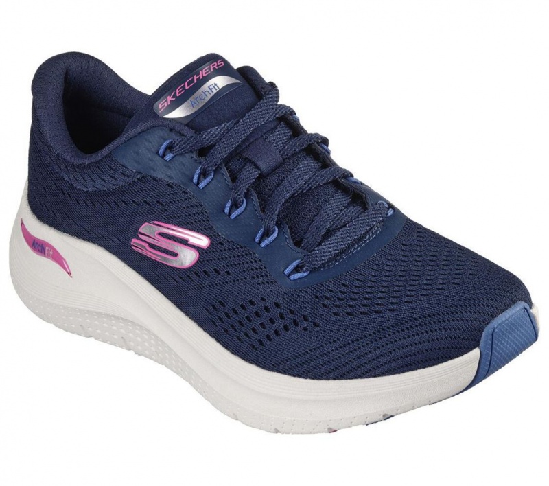 Navy Skechers Arch Fit 2.0 - Big League Women's Sneakers | ISXP-35621