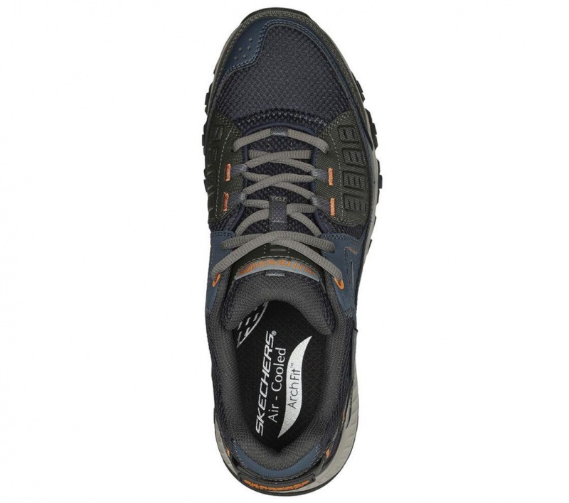 Navy Skechers Arch Fit Escape Plan Men's Sneakers | ROSL-04517