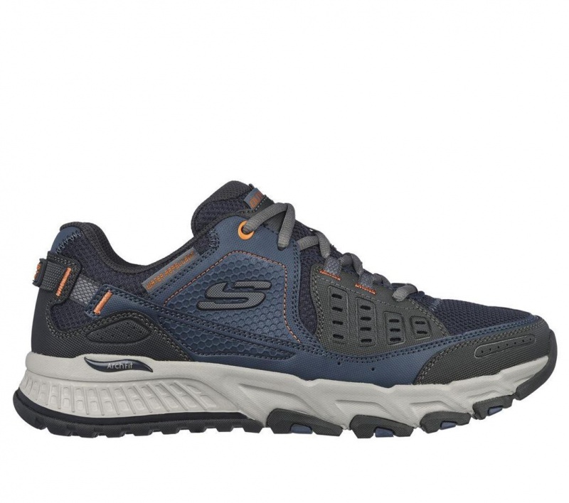 Navy Skechers Arch Fit Escape Plan Men\'s Sneakers | ROSL-04517