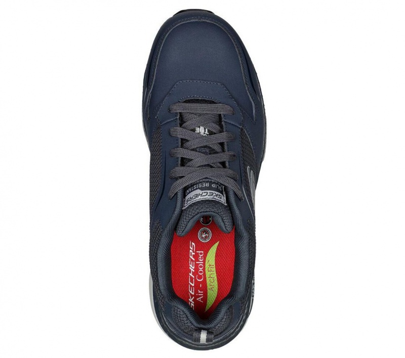 Navy Skechers Arch Fit Sr - Angis Comp Toe Men's Work Shoes | XCDW-32178