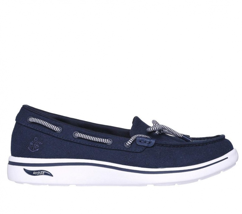 Navy Skechers Arch Fit Uplift - Laguna Women\'s Boat Shoes | LAOD-90761