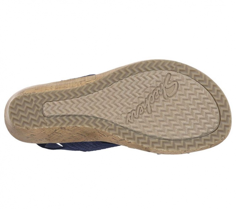 Navy Skechers Beverlee - Sheer Luck Women's Sandals | JXZV-29475