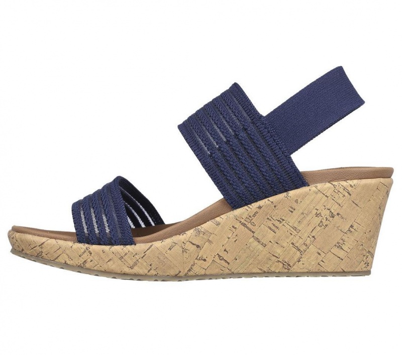 Navy Skechers Beverlee - Sheer Luck Women's Sandals | JXZV-29475