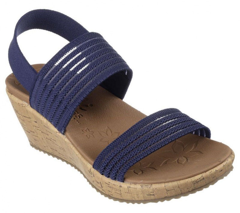 Navy Skechers Beverlee - Sheer Luck Women's Sandals | JXZV-29475