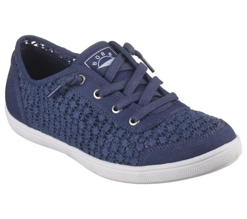 Navy Skechers Bobs B Cute - Woven Wishes Women's Slip On | HXMB-57692