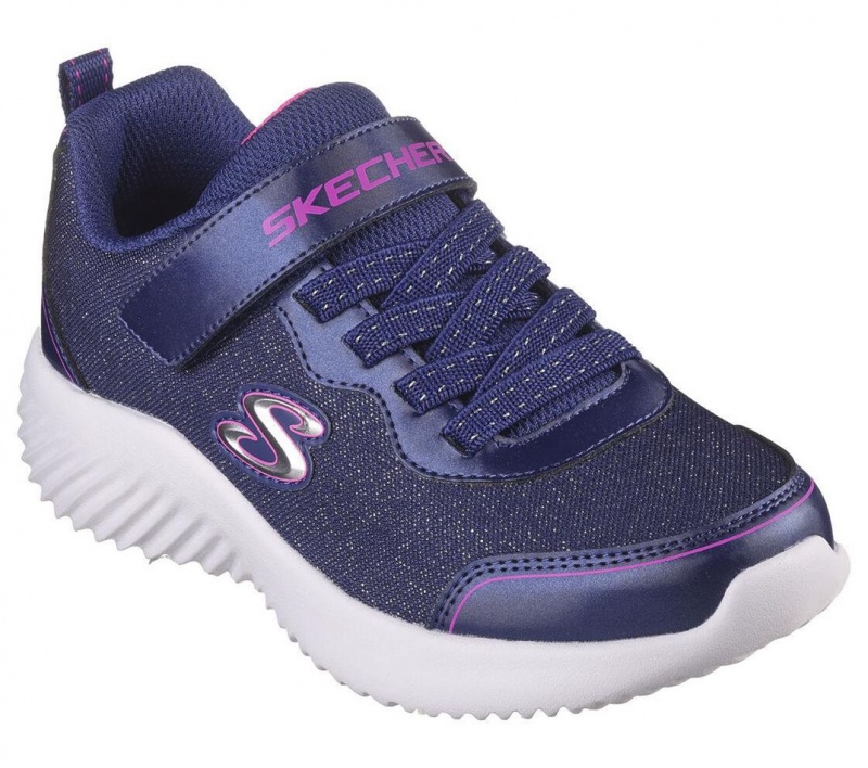 Navy Skechers Bounder - Girly Groove Girls' Sneakers | NXHP-21785