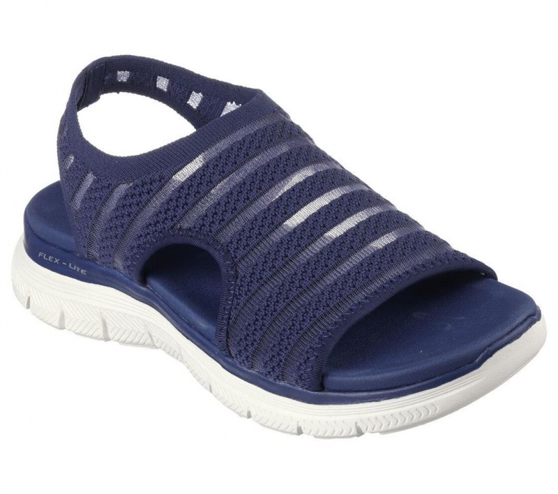 Navy Skechers Flex Appeal 4.0 - Boldest Women's Sandals | OFNA-65081