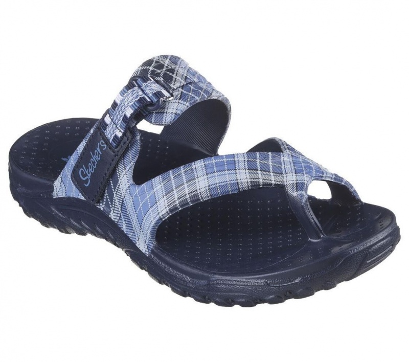 Navy Skechers Foamies: Reggae - Tartan Charm Women's Sandals | JYMR-19357