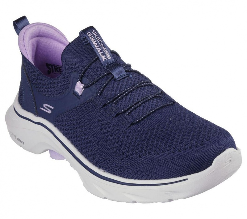 Navy Skechers Go Walk 7 - Abie Women's Sneakers | ZXUY-70395