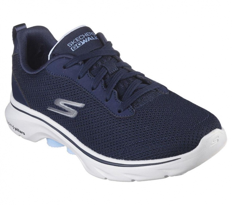 Navy Skechers Go Walk 7 - Clear Path Women's Sneakers | XBKH-20571