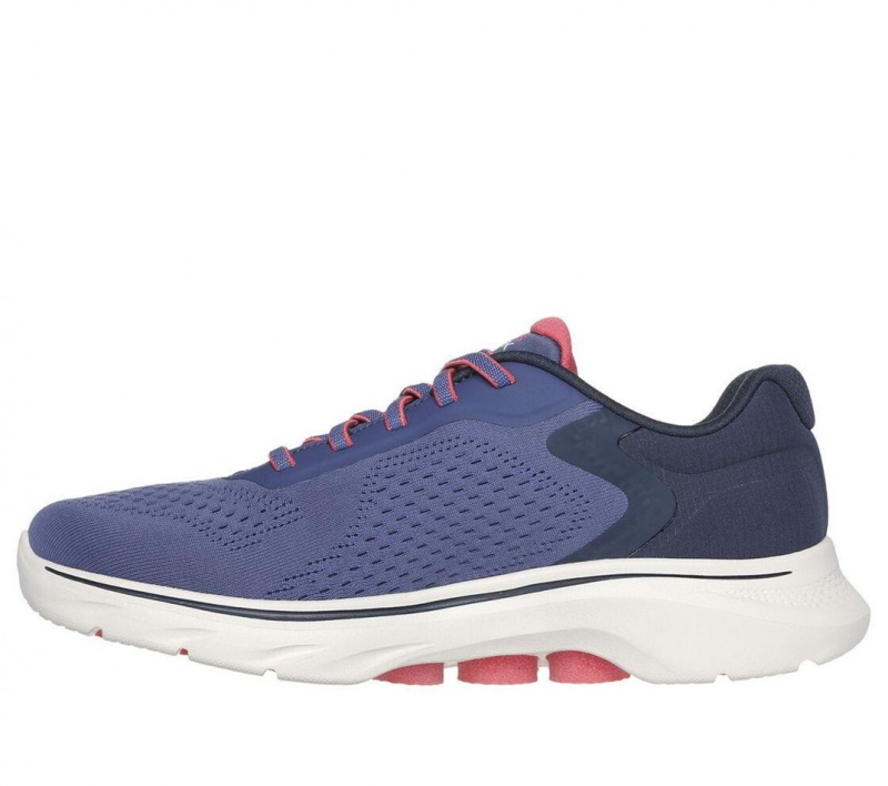 Navy Skechers Go Walk 7 - Cosmic Waves Women's Sneakers | VKNE-91657