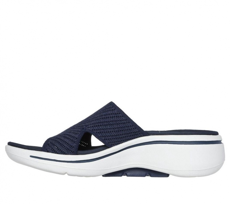 Navy Skechers Go Walk Arch Fit - Allure Women's Sandals | SLIR-05684