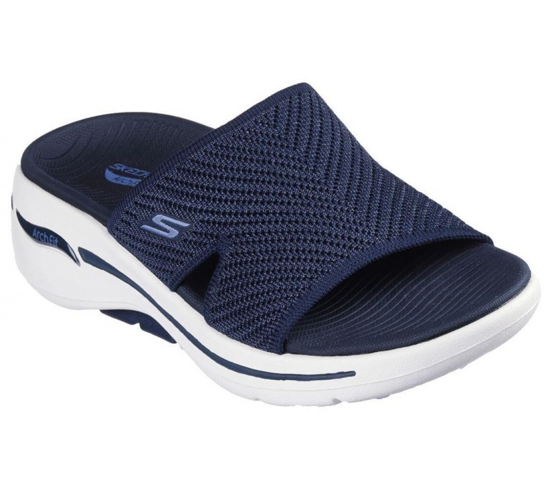 Navy Skechers Go Walk Arch Fit - Allure Women's Sandals | SLIR-05684