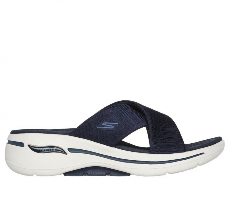 Navy Skechers Go Walk Arch Fit - Glaring Women\'s Sandals | TRNK-57389