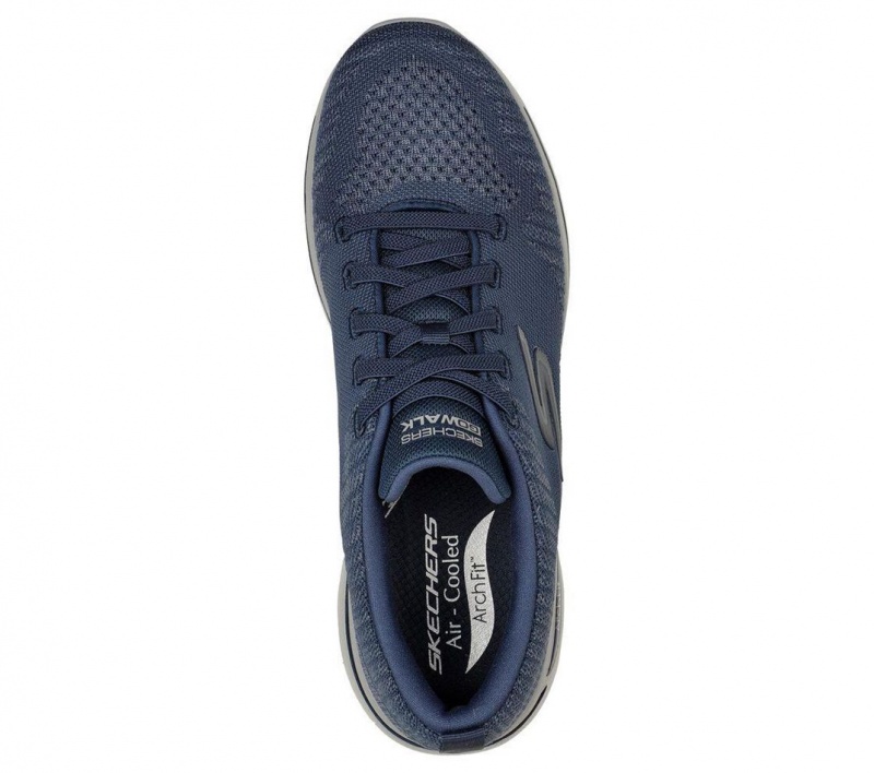 Navy Skechers Go Walk Arch Fit - Grand Select Men's Sneakers | CBOW-09761