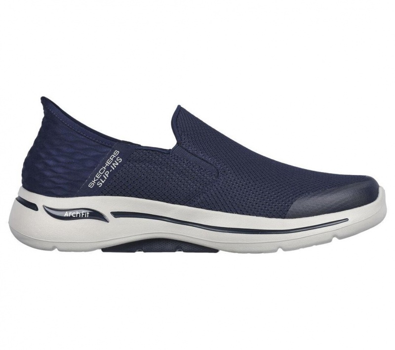 Navy Skechers Go Walk Arch Fit - Hands Free Men's Slip On | PNJC-04695