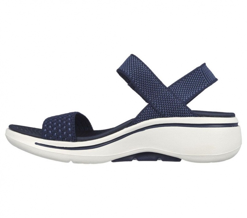 Navy Skechers Go Walk Arch Fit - Polished Women's Sandals | NYKU-38459