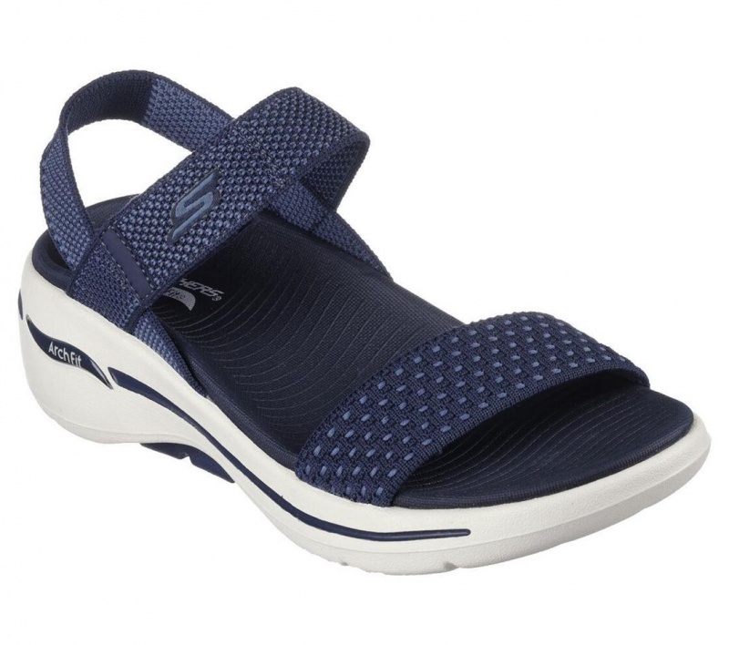 Navy Skechers Go Walk Arch Fit - Polished Women's Sandals | NYKU-38459