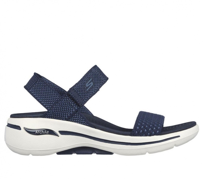 Navy Skechers Go Walk Arch Fit - Polished Women\'s Sandals | NYKU-38459