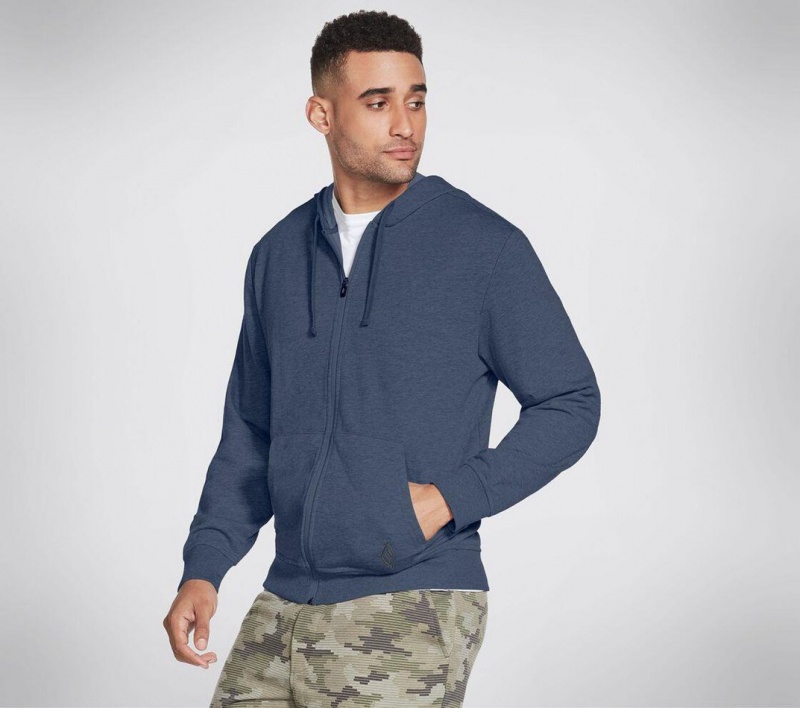 Navy Skechers Go Walk Everywhere Men's Hoodie | DEUM-79481