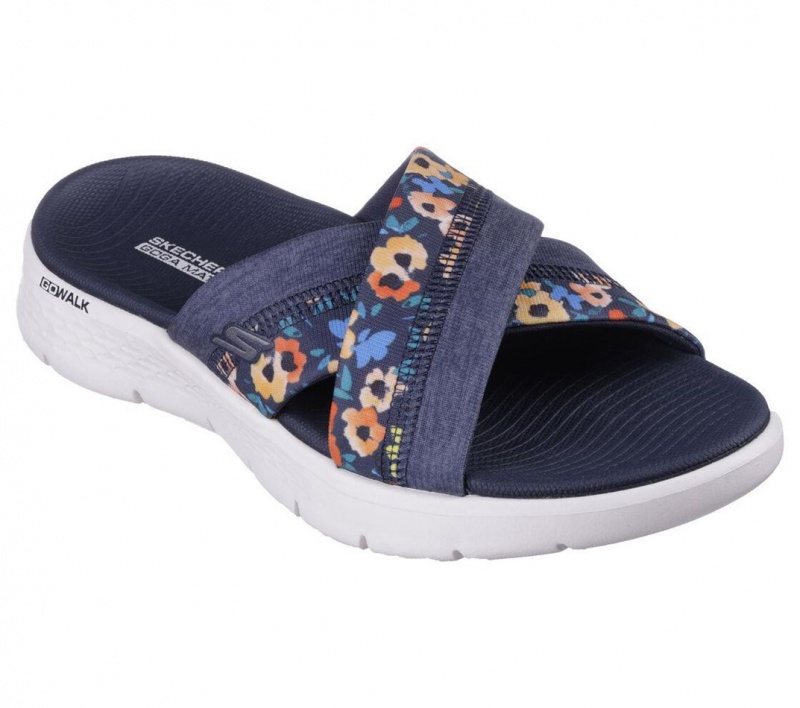 Navy Skechers Go Walk Flex - Blossoms Women's Sandals | NBYE-51896