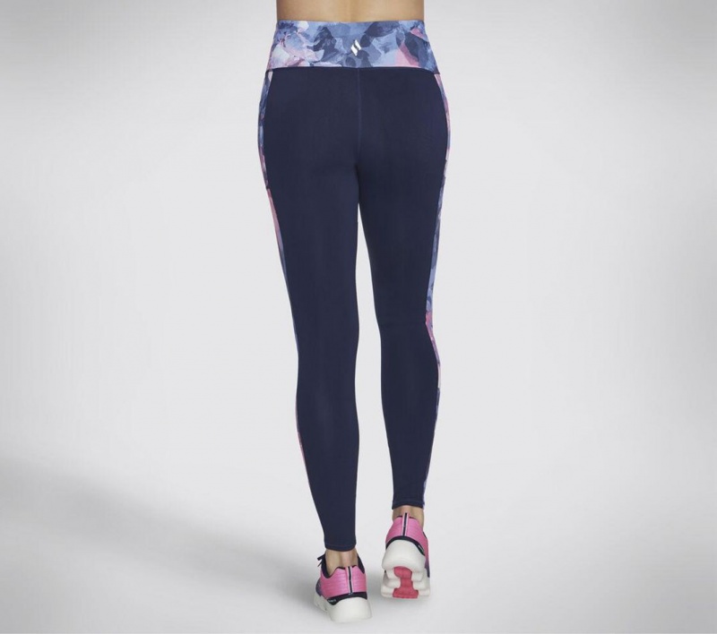 Navy Skechers Go Walk Hw Fl Summer Rose Legging Women's Pants | LSZJ-54298