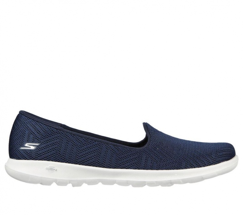 Navy Skechers Go Walk Lite - Sweet Gal Women\'s Flats | UAWL-72198