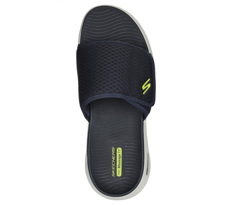 Navy Skechers Go Walk Massage Fit Men's Sandals | YBTS-73140