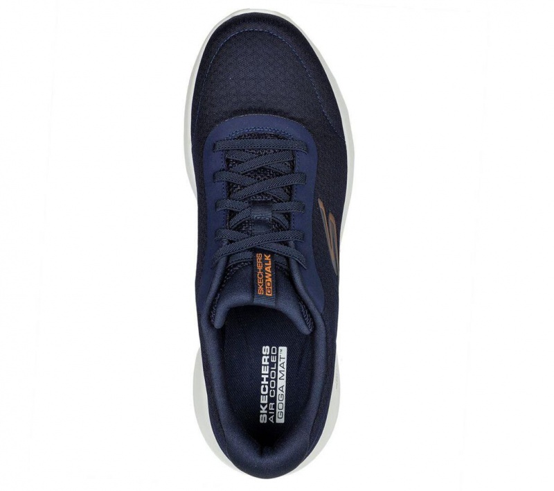 Navy Skechers Go Walk Max - Midshore Men's Slip On | PLKH-26074