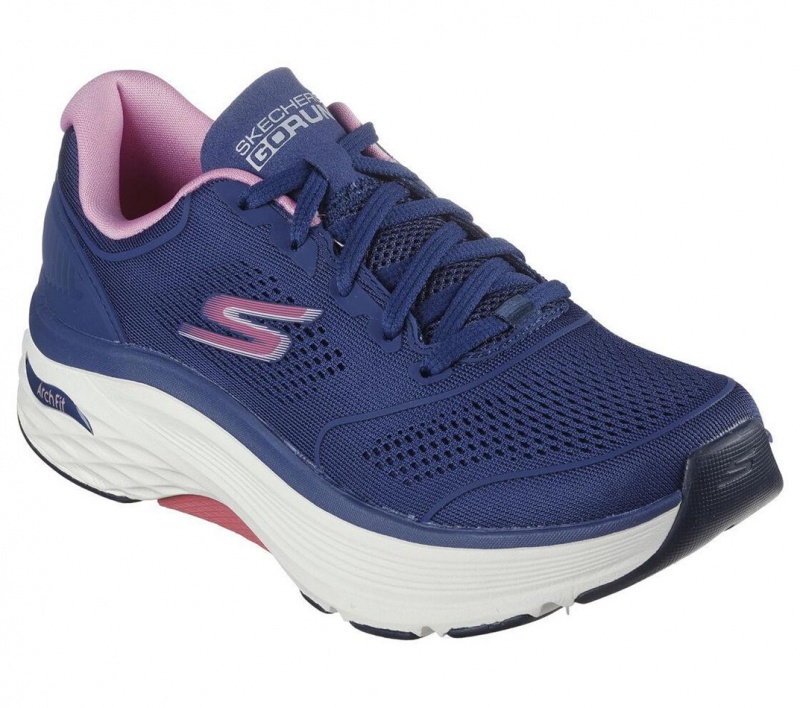 Navy Skechers Max Cushioning Arch Fit - Velocity Women's Sneakers | TFOU-63214