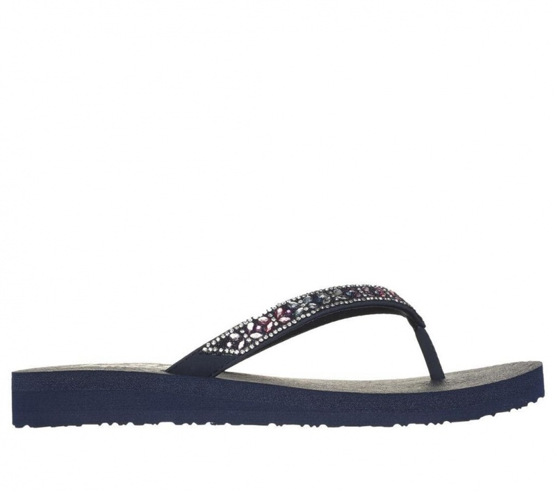 Navy Skechers Meditation - Butterfly Garden Women\'s Sandals | GULC-53920