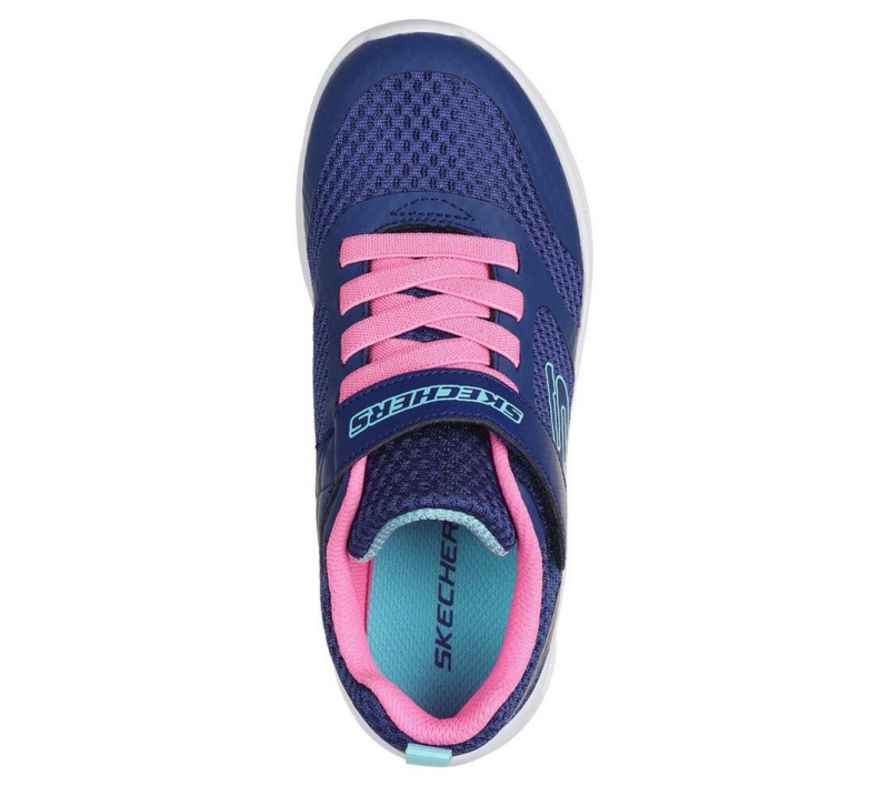 Navy Skechers Microspec Max - Racer Gal Girls' Sneakers | THCF-52640