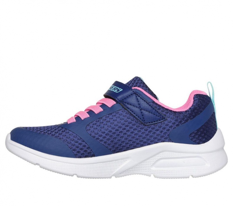 Navy Skechers Microspec Max - Racer Gal Girls' Sneakers | THCF-52640