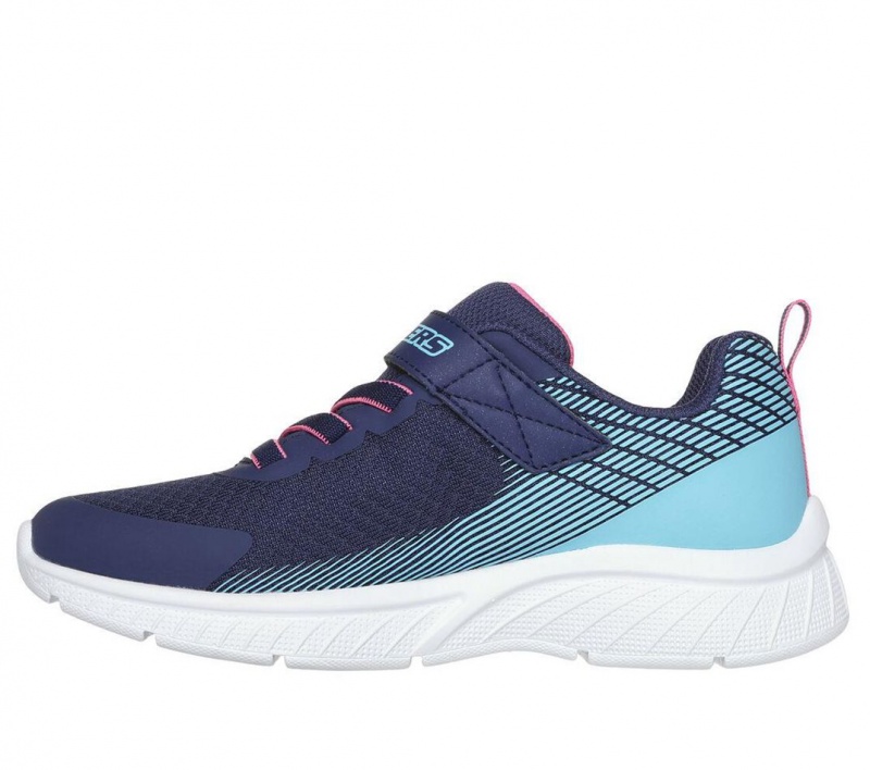 Navy Skechers Microspec Plus - Sprint Speed Girls' Sneakers | NYUM-67132