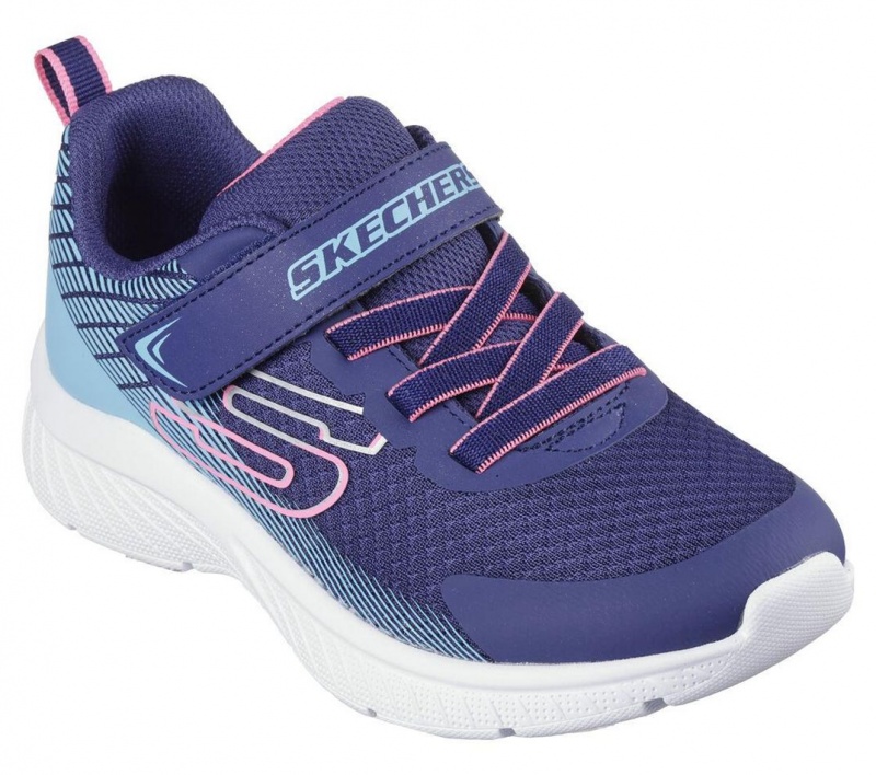 Navy Skechers Microspec Plus - Sprint Speed Girls' Sneakers | NYUM-67132