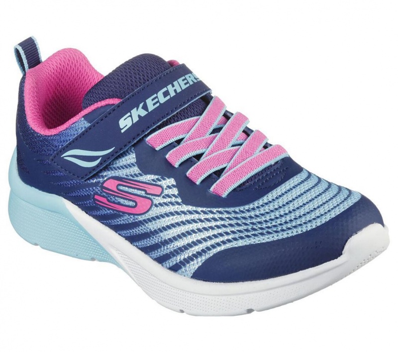 Navy Skechers Microspec - Rejoice Racer Girls' Sneakers | UONP-94873