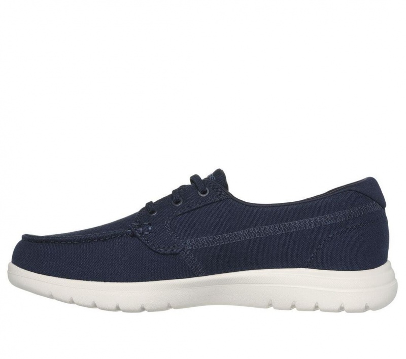 Navy Skechers On The Go Flex - Catalina Women's Boat Shoes | HXOE-37248