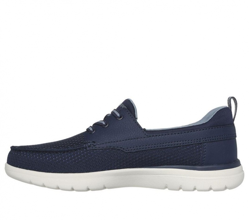 Navy Skechers On The Go Flex - Coastline Women's Slip On | YLFS-46308