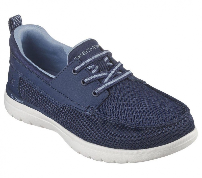 Navy Skechers On The Go Flex - Coastline Women's Slip On | YLFS-46308