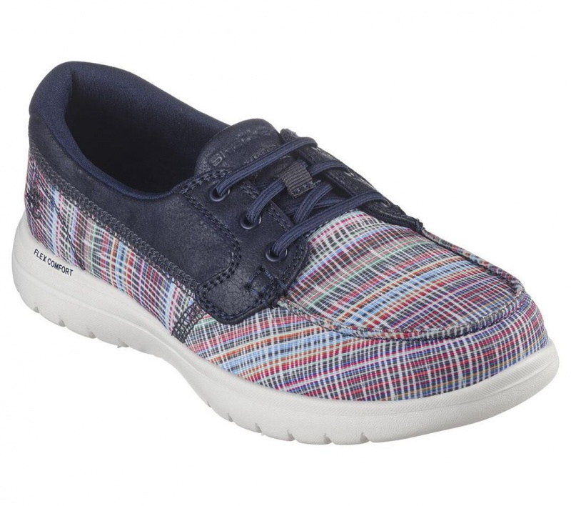 Navy Skechers On The Go Flex - Palmera Women's Boat Shoes | UIEF-21068