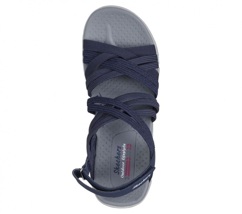 Navy Skechers Reggae Cup - Simply Biased Women's Sandals | VBJA-89157